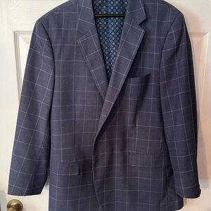 Alan Flusser Navy Checkered Blazer